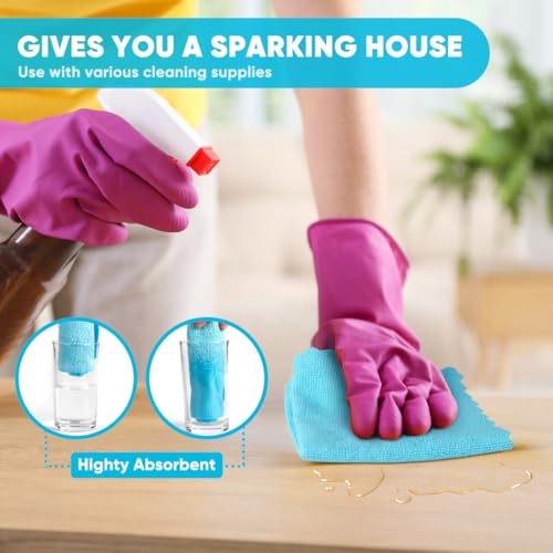 Orighty Microfiber Cleaning Cloth, 24 Pack Highly Absorbent Cleaning Rags, Household Cleaning Supplies, Reusable Lint Free...
