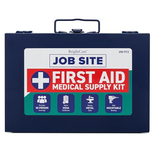 Metal Case First Aid Kit for Job Site & Contractors - OSHA Compliant, Heavy Duty Case for Work Trucks, Fleet, Renovation, ...