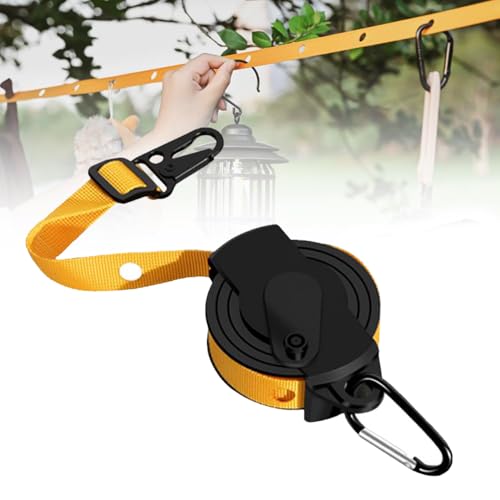 YUARIML Travel Clothesline, Portable Camping Clothesline, 12 Feet Long with Hole, Used for Hotel Room Cruise Ship Indoor O...