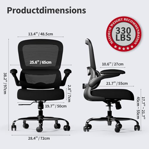 TRALT Office Chair - Ergonomic Desk Chair with Adjustable Lumbar Support, Mesh Computer Chair, Executive Chairs for Home O...