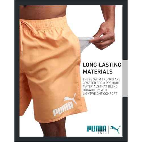 PUMA Men's Bathing Suit - Quick Dry Swimsuit Trunks with Mesh Compression Liner - 8" Inseam Swimwear (S-XL)
