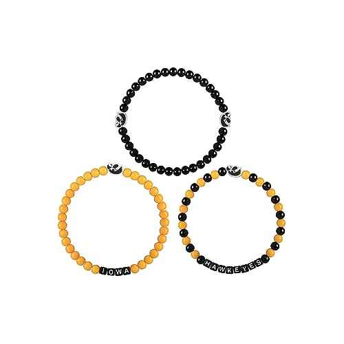 FOCO NCAA unisex-adult NCAA College Team Logo Officially Licensed 3-Pack Beaded Friendship Bracelets