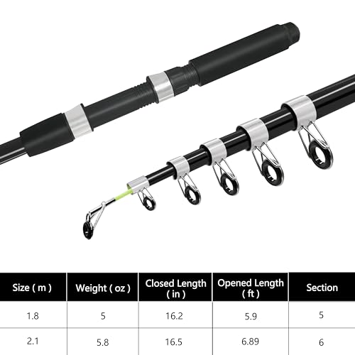 OLOLYAP Fishing Pole Combo Set 6.9ft 2PCS Telescopic Fishing Rod and Reel Combo with Carrier Bag Collapsible Fishing Rod a...