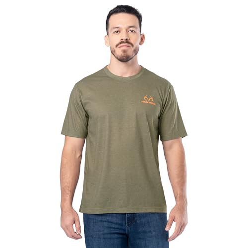 Realtree Mens Short Sleeve Graphic Performance Tee, Moisture Wicking Lightweight T-Shirt for Hunting and Outdoor Lifestyle