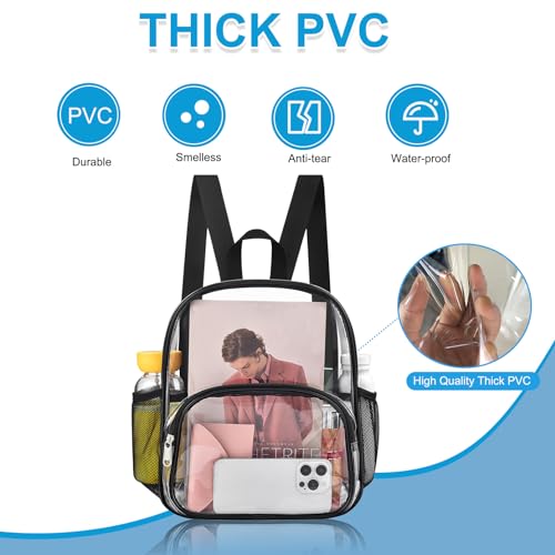 Busiuw Clear Backpack for Stadium Events Clear Backpack 12x12x6 with Front Pocket for Concert Sport Fashion Women Backpack...