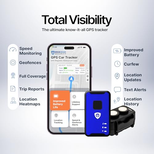 Brickhouse Car Trackers for Your Vehicle - Spark Nano 7 GPS Tracker with Magnetic Waterproof Case - Hidden Real-Time 4G LT...