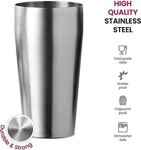 Expert Cocktail Shaker Home Bar Set - 14 Piece Stainless Steel Bar Tools Kit with Shaking Tins, Flat Bottle Opener, Double...