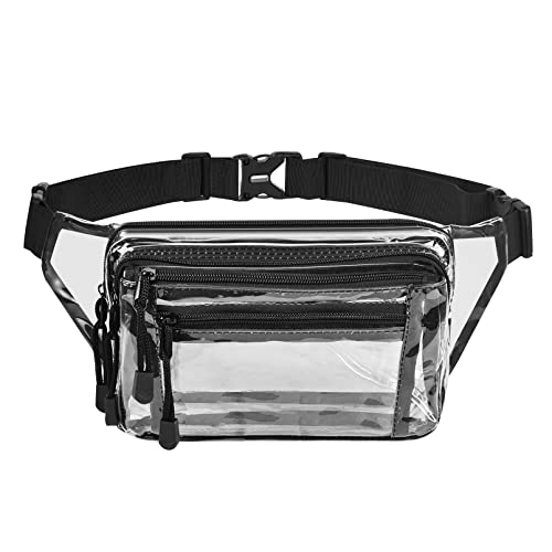 Clear Bag Stadium Approved Large Clear Fanny Pack for Women for Work,Multi-purpose Waist Bag for Travel & Sporting Event