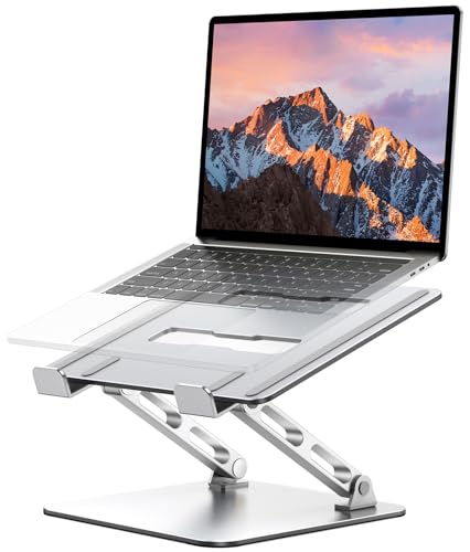 RIWUCT Ergonomic Laptop Stand, Dual-Bar Support & Height Adjustable Laptop Riser Holder for Desk, Ventilated & Portable Co...