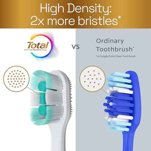 Colgate Total Active Prevention Foaming Clean Soft Toothbrushes, Soft Bristle Toothbrush Pack for Plaque Removal, Helps Reach Deeper Along The Gumline and Between Teeth, White, 2 Pack