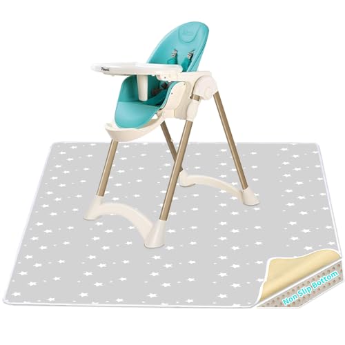 High Chair Splash pad, 51" 51 Non-Slip Waterproof Multi-Purpose Splash pad, Washable Splash pad for high Chair Floor Prote...