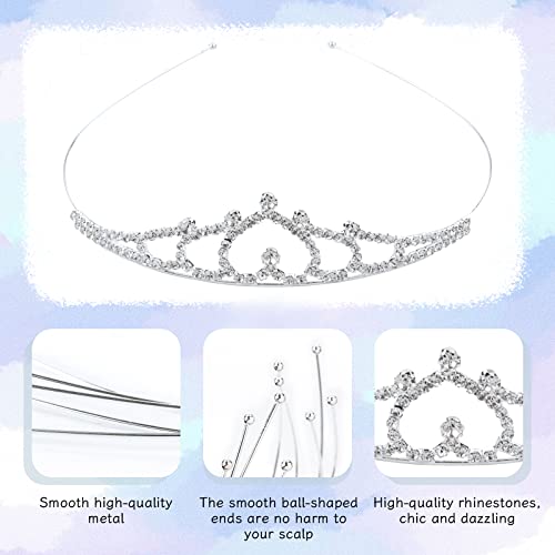 Cinaci 5 Pack Sparkly Glitter Rhinestone Silver Metal Headbands Wedding Hair Crowns Tiaras Clasps Accessories for Kids Gir...