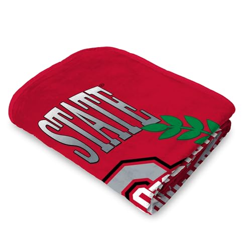 Northwest NCAA Ohio State Buckeyes Silk Touch Throw Blanket - Official NCAA Licensed, Ultra-Soft Fleece | Cozy Game Day Essential for Fans, Unisex Gift, 46" x 60"