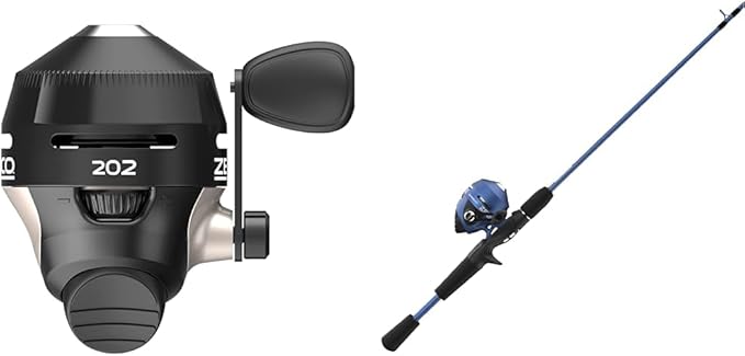 Zebco 202 Spincast Fishing Reel, Size 30 Reel, Right-Hand Retrieve, Durable All-Metal Gears, Stainless Steel Pick-up Pin, ...