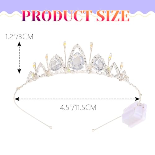 JEWEKY Light Up Tiara Silver Princess Rhinestone Led Crown Headband Birthday Hair Accessories for Women(01, One Size)