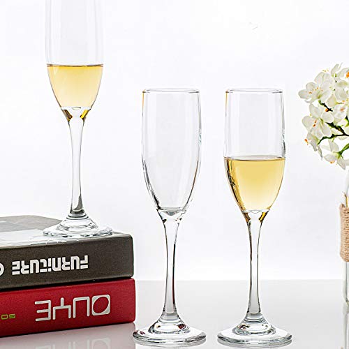 UMI UMIZILI Classic Champagne Flutes, Set of 12, 6 Oz Premium Stemmed Champagne Glasses, Sparkling Wine Glass, Crystal Clear