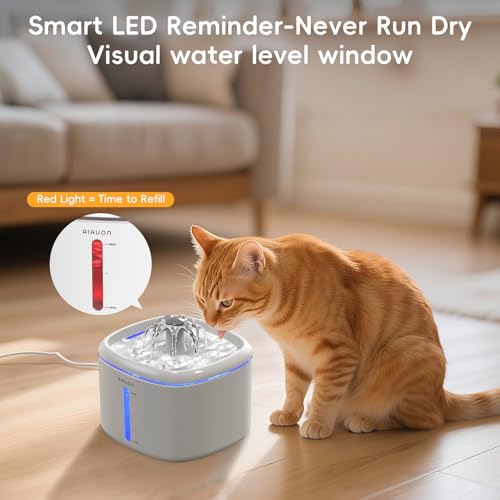 Cat Water Fountain,84oz/2.5L Pet Cat Fountain – Ultra Quiet Upgraded Automatic Pet Water Dispenser with 3 Replaceable Filt...