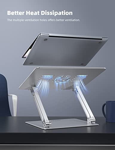 Lamicall Adjustable Laptop Stand, Portable Laptop Riser, Aluminum Laptop Stand for Desk Foldable, Ergonomic Computer Noteb...