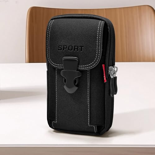 Outdoor sports mobile waist bag 6.8-inch belt wearing design men's sports carry on bag - S-Black