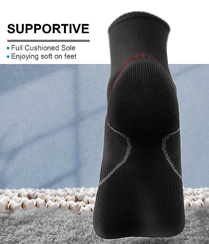 BULLIANT Men Athletic Socks, Compression Sports Crew Socks Cushioned For Men Outdoor Running Hiking-Arch Compression Support