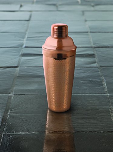 Twine Hammered Cocktail Shaker for Cold Brew Cocktails, Margarita, Whiskey Sour, Stainless Steel Martini Shaker with Strai...
