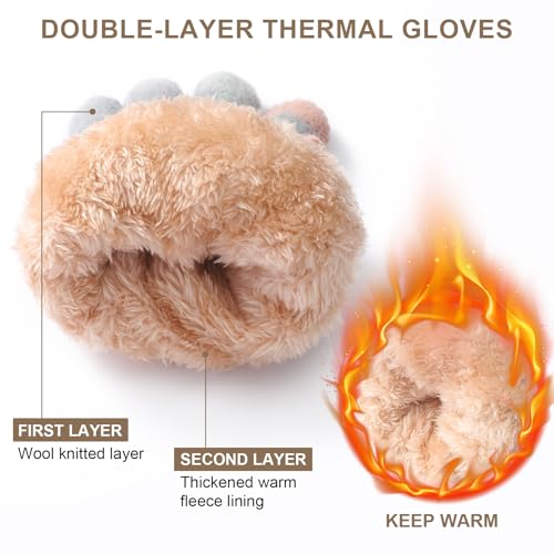 Clothirily Winter Gloves for Women, Touch Screen Gloves with Thermal Soft Lining, Elastic Cuff Winter Gloves for Cold Weather