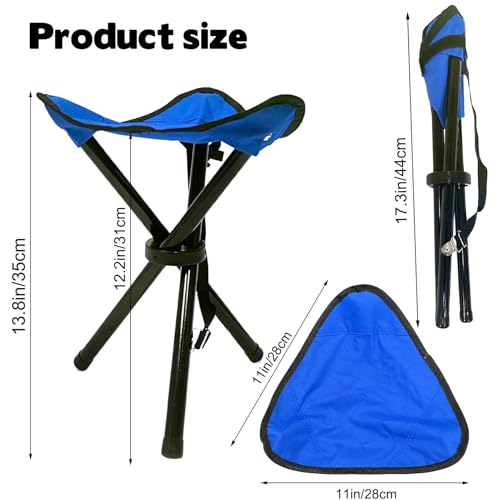 Travel Folding Camping Stool, Use Height 14.6" and Maximum Weight 300 lbs Outdoor Portable Tripod Seat Fishing Chair Seat ...