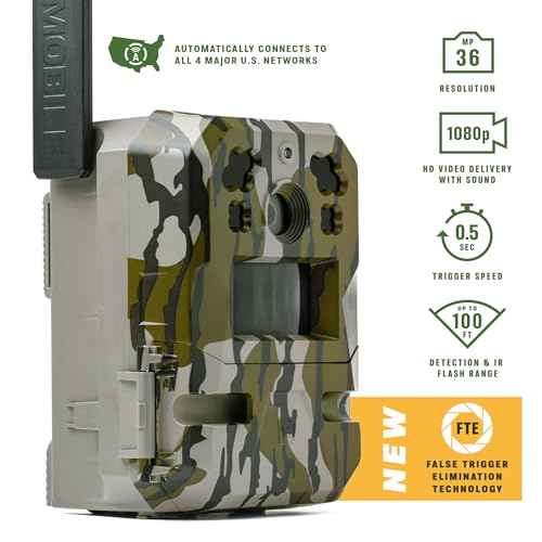 Moultrie Edge Pro Cellular Trail Camera - Auto Connect, Nationwide Coverage, False Trigger Elimination Tech,1080p Video with HD Audio, 100ft Detection Range