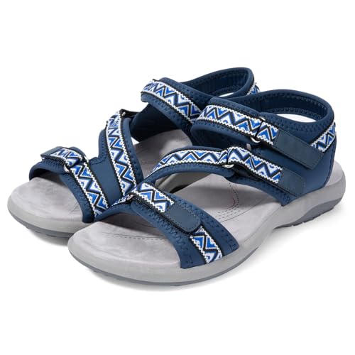 Zelaprox Women Comfortable Walking Sandals with Arch Support Hiking Sandals Casual Summer Athletic Sandals for Outdoor wit...