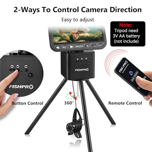 FishPRO Positioner for Underwater Fishing Camera - [Full-Aluminum] Tripod for Ice Fishing Camera Underwater, with 1/4" Til...