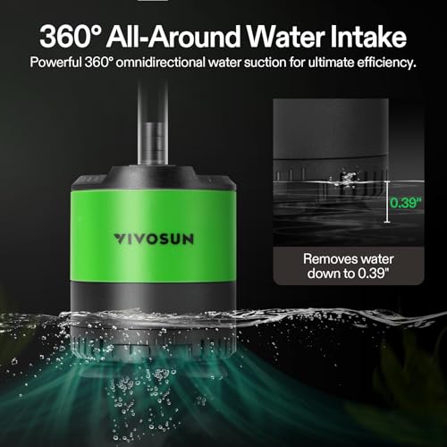 VIVOSUN 210 GPH 10W Submersible Water Pump, with Adjustable Water Flow, 4.9ft Tubing, Additional Ceramic Shaft, and Outlet...
