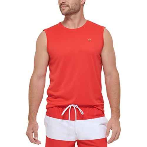 Calvin Klein Men's Standard UPF 40+ Sleeveless Quick Dry Swim Shirt