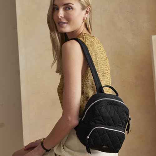 Vera Bradley Performance Twill Mini Backpack, True Black