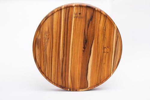 End Grain Rotating Serving Board – Premium Teak Charcuterie Board with Smooth 360° Rotation - Wooden Boards Ideal for Chee...