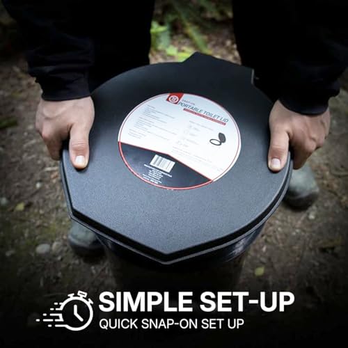 72 HRS Premium Portable Camping Toilet Seat with Lid for 5 Gallon Buckets, Outdoor Camping, Hiking, Emergencies - Perfect ...