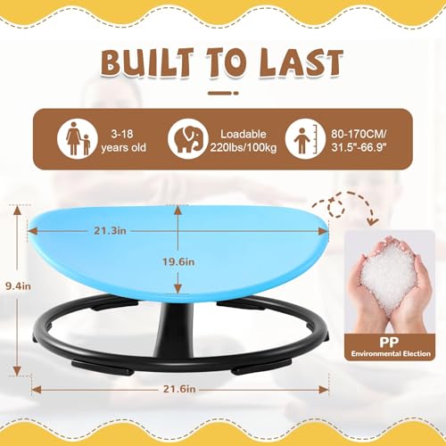 Zhenx Spinning Chair for Autistic Kids (Ages 3-18) - 220LBS Capacity Sensory Swivel Seat - Sensory Toy for Teens with ADH...
