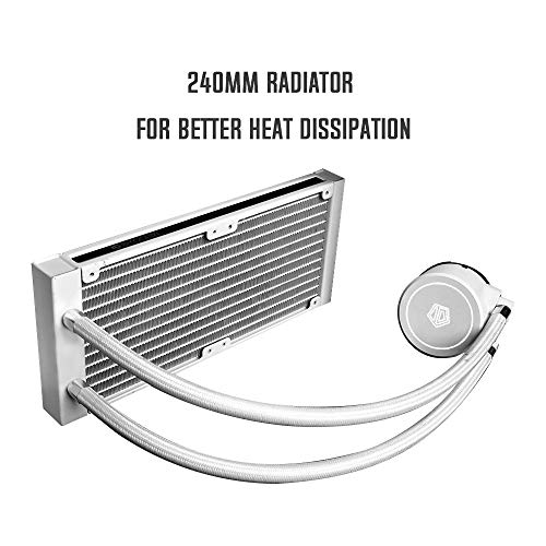 ID-COOLING FROSTFLOW X 240 Snow CPU Water Cooler LGA1700 Compatible AIO Cooler 240mm CPU Liquid Cooler White LED 2x120mm P...