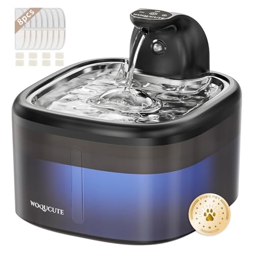 Cat Water Fountain Cordless Stainless Steel 118oz/3.5L Wireless & Ultra Quiet (≤25dB) with Sensor/Timer Mode, Battery Oper...