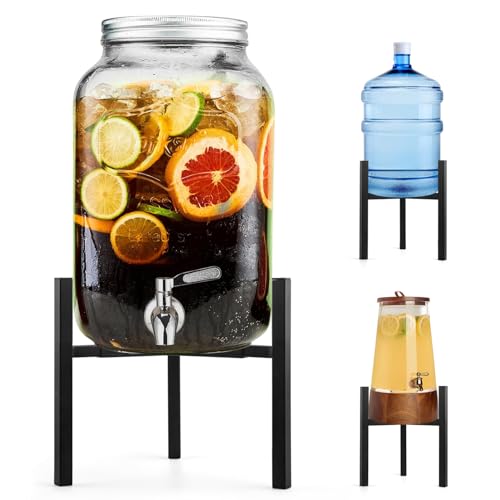 Uoveya Beverage Water Jug Stand Adjustable 7-12.6 IN - Drink Dispenser Stand Only, Fit 3-5 Gallon Water Jug Holder Contain...