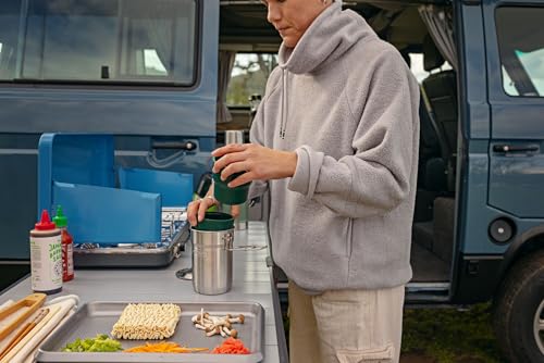 Stanley Wildfare Go 4-Piece Stainless Steel Two Cup Cook Set | 32 oz Pot and Lid with Fold & Lock Handle | 2 Stacking Cups...