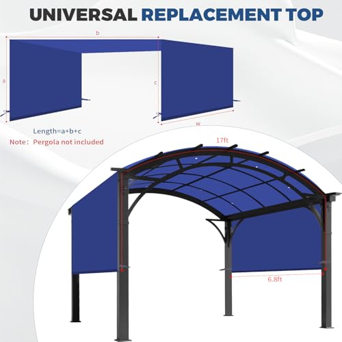 Universal Waterproof Pergola Canopy Shade Cover Replacement - 17'x6.8' Outdoor Sun Shades Canopy Top for Patio Gazebo Deck...