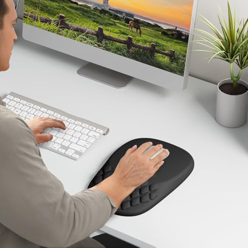 VAGAU Ergonomic Mouse Pad with Wrist Rest, Wrist Rest Pain Relief Mousepad Memory Foam Massage & Non-Slip PU Base for Carp...