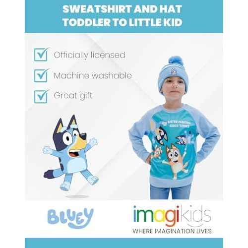 Bluey Bingo Fleece Sweatshirt and Hat Toddler to Little Kid
