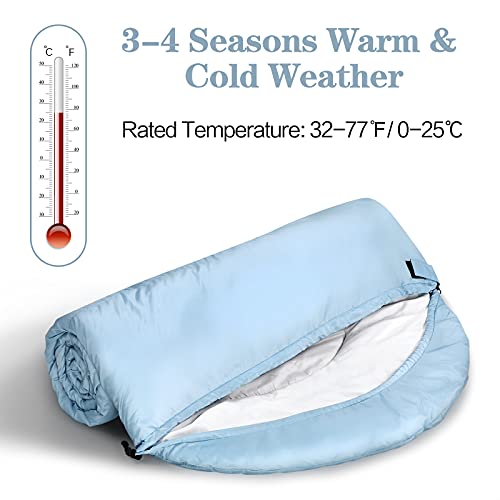 COLIKESEA Sleeping Bags for Adults, Teens & Kids - Use for 3-4 Seasons, Warm & Cold Weather - Lightweight,Waterproof, Use ...