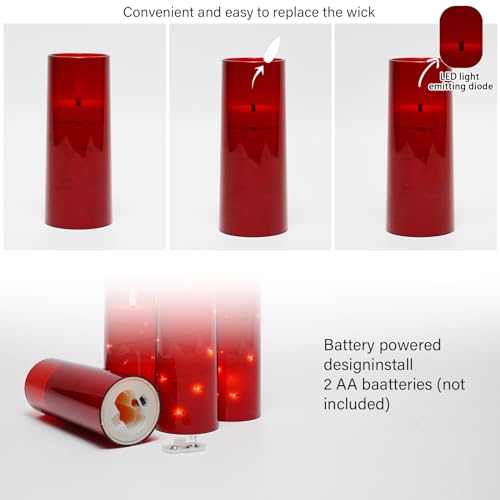 kakoya Flameless LED Candles with Timer 5 Pc Flickering Flameless Candles for Romantic Ambiance and Home Decoration Stable...