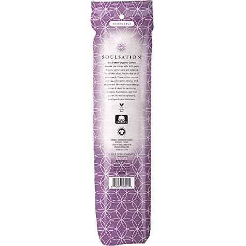 Organic Cotton Rounds, 400 Count - Makeup Remover Pads for Face, Lint-Free