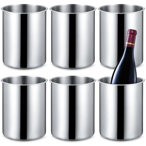 Domensi 6 Pcs Wine Chiller Bucket 750 ML Champagne Bucket Stainless Steel Wine Chillers for Bottles Keeps Cold for Hours C...