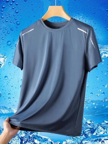 Quick Dry Ice Silk Athletic T-Shirts for Men, Athletic Short Sleeve Moisture Wicking Tee for Running,Training （1 Piece）