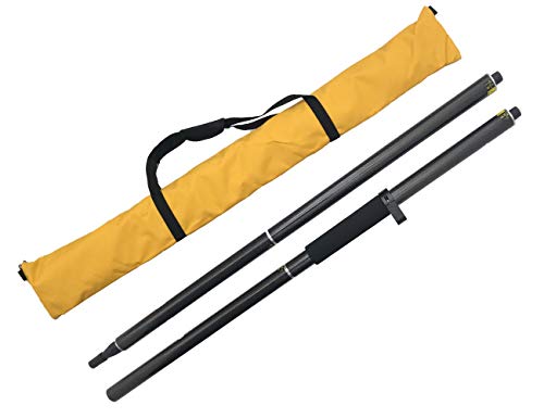 Mountlaser GPS 2 Meter 4 Section Rod， Survey Pole RTK GPS Carbon Fibre Surveying Prism Pole with Bubble for Land Surveying...