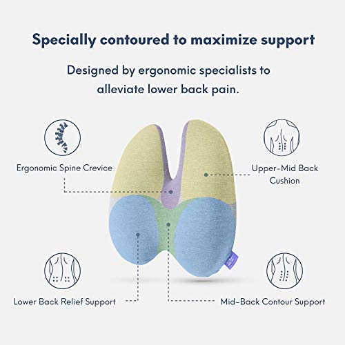 C CUSHION LAB Extra Dense Lumbar Pillow - Patented Ergonomic Multi-Region Firm Back Support for Lower Back Pain Relief - L...